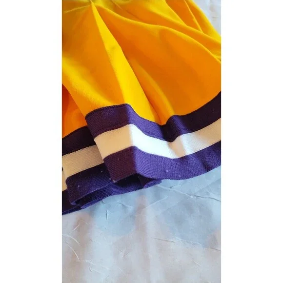 Vintage Dehen 1980s Pleated Cheerleading Skirt Gold Purple Cosplay Cheerleader - Picture 5 of 8
